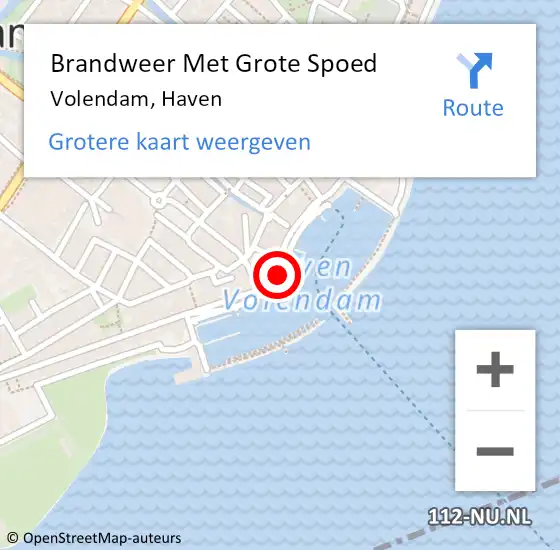 Locatie op kaart van de 112 melding: Brandweer Met Grote Spoed Naar Volendam, Haven op 25 januari 2014 13:16