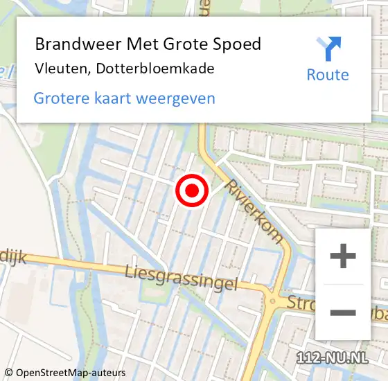 Locatie op kaart van de 112 melding: Brandweer Met Grote Spoed Naar Vleuten, Dotterbloemkade op 29 juni 2017 22:02