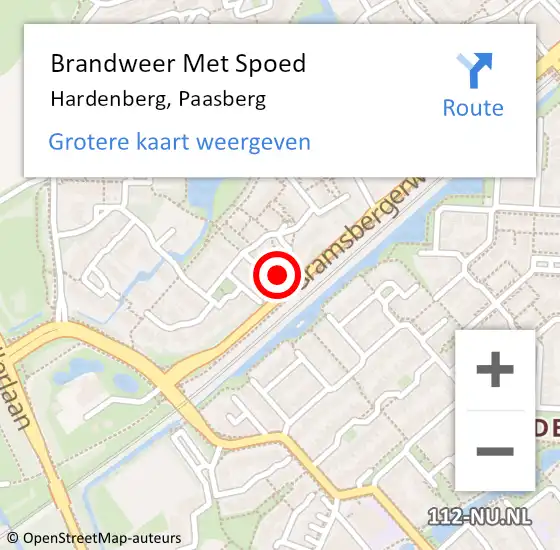 Locatie op kaart van de 112 melding: Brandweer Met Spoed Naar Hardenberg, Paasberg op 29 juni 2017 22:19