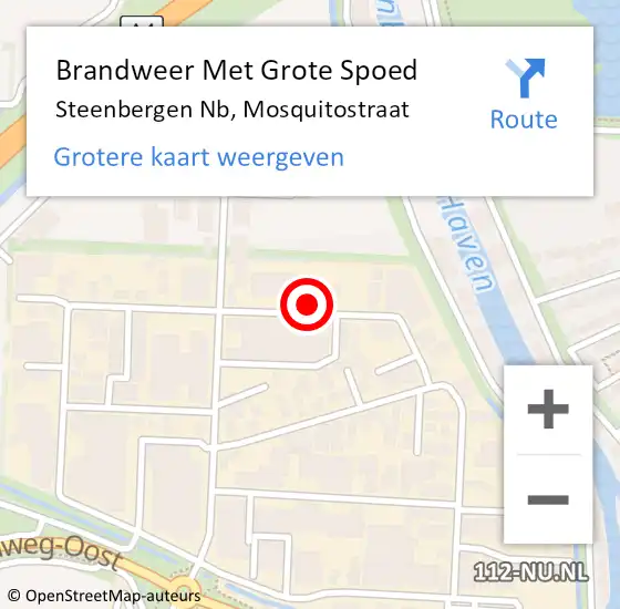 Locatie op kaart van de 112 melding: Brandweer Met Grote Spoed Naar Steenbergen Nb, Mosquitostraat op 29 juni 2017 22:53