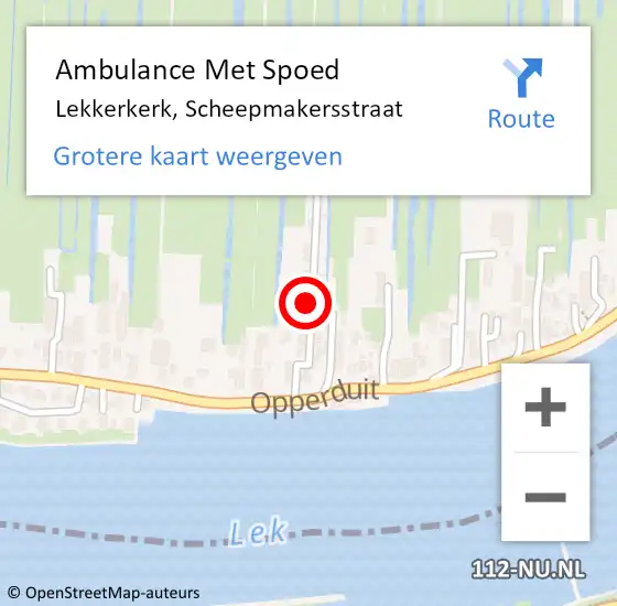 Locatie op kaart van de 112 melding: Ambulance Met Spoed Naar Lekkerkerk, Scheepmakersstraat op 30 juni 2017 00:24