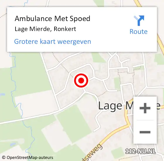 Locatie op kaart van de 112 melding: Ambulance Met Spoed Naar Lage Mierde, Ronkert op 30 juni 2017 00:41