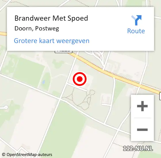 Locatie op kaart van de 112 melding: Brandweer Met Spoed Naar Doorn, Postweg op 30 juni 2017 00:47