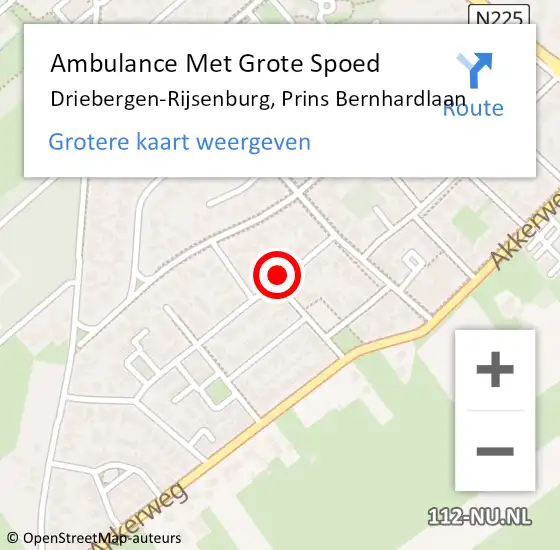 Locatie op kaart van de 112 melding: Ambulance Met Grote Spoed Naar Driebergen-Rijsenburg, Prins Bernhardlaan op 30 juni 2017 01:25