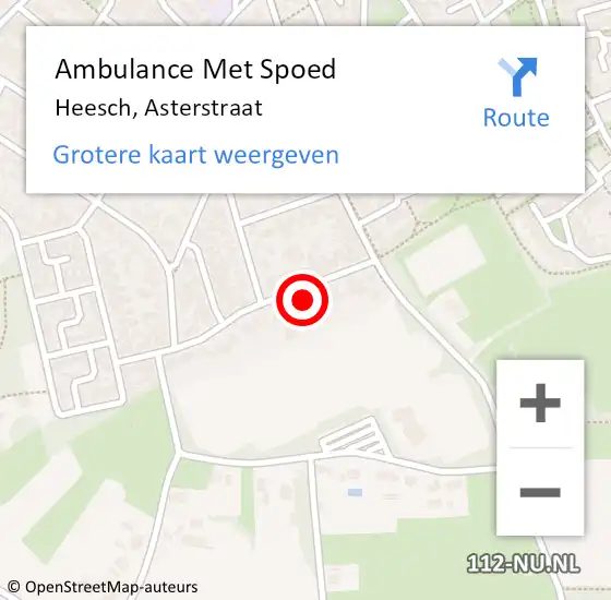 Locatie op kaart van de 112 melding: Ambulance Met Spoed Naar Heesch, Asterstraat op 30 juni 2017 01:46