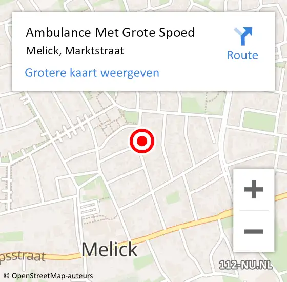 Locatie op kaart van de 112 melding: Ambulance Met Grote Spoed Naar Melick, Marktstraat op 30 juni 2017 03:20