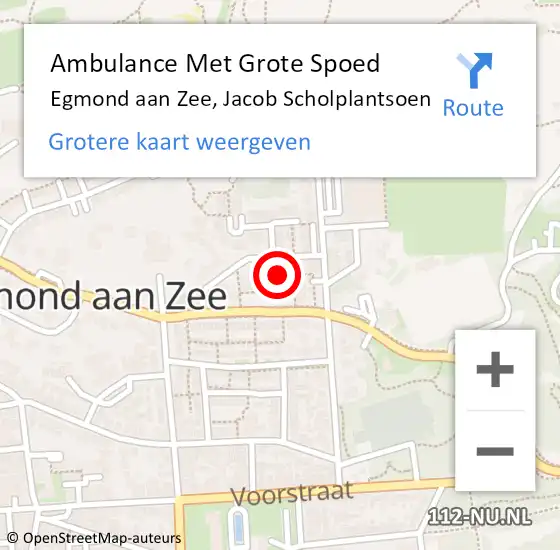 Locatie op kaart van de 112 melding: Ambulance Met Grote Spoed Naar Egmond aan Zee, Jacob Scholplantsoen op 30 juni 2017 06:51