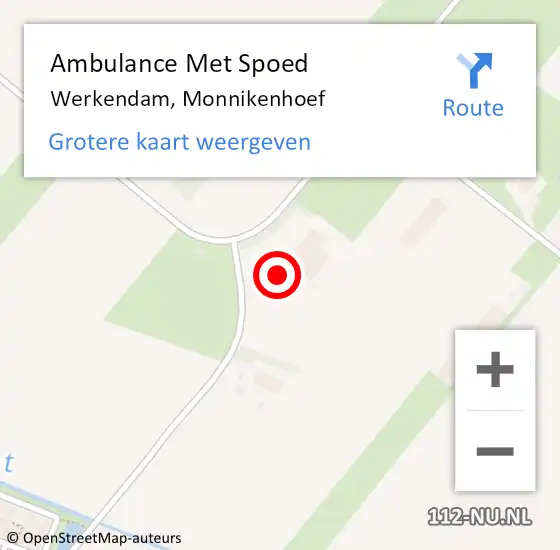 Locatie op kaart van de 112 melding: Ambulance Met Spoed Naar Werkendam, Monnikenhoef op 30 juni 2017 07:09