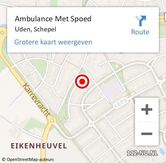 Locatie op kaart van de 112 melding: Ambulance Met Spoed Naar Uden, Schepel op 30 juni 2017 07:24