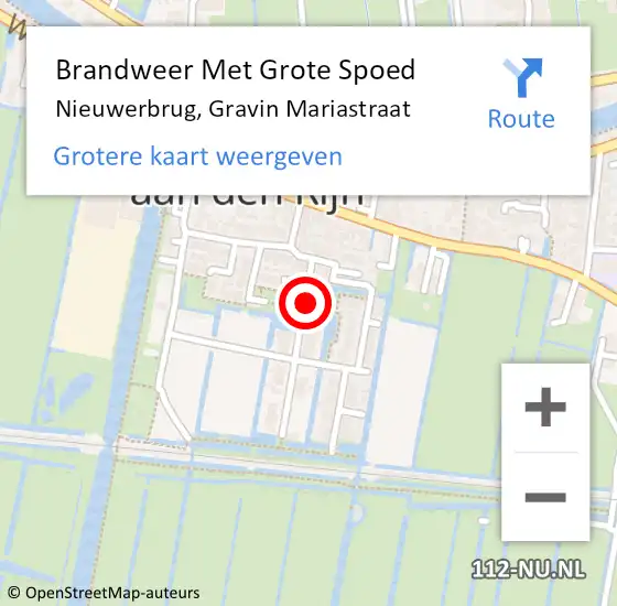 Locatie op kaart van de 112 melding: Brandweer Met Grote Spoed Naar Nieuwerbrug, Gravin Mariastraat op 30 juni 2017 07:50