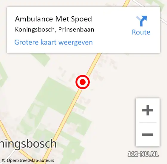 Locatie op kaart van de 112 melding: Ambulance Met Spoed Naar Koningsbosch, Prinsenbaan op 25 januari 2014 13:54