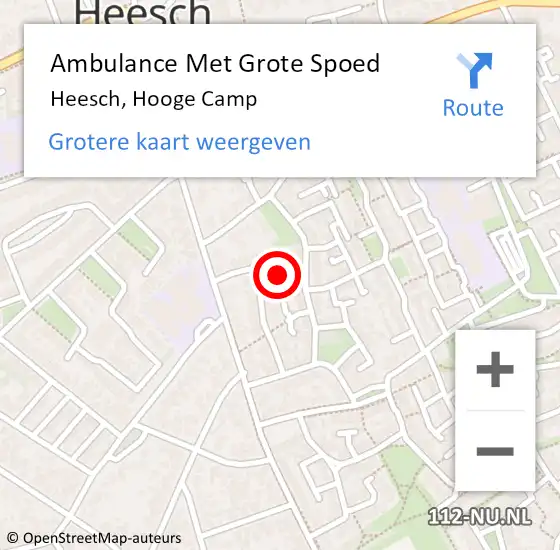 Locatie op kaart van de 112 melding: Ambulance Met Grote Spoed Naar Heesch, Hooge Camp op 30 juni 2017 08:37