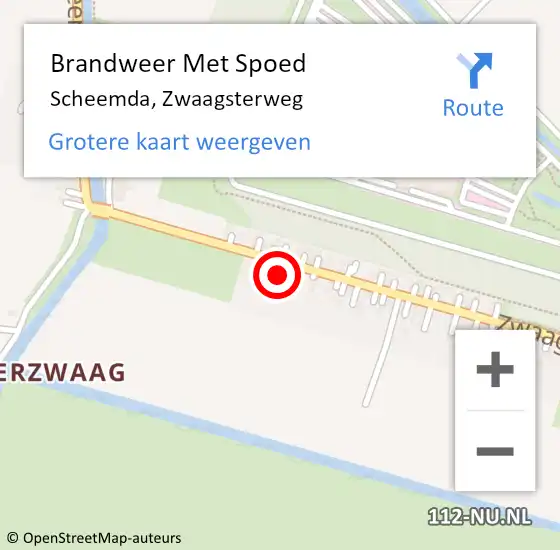 Locatie op kaart van de 112 melding: Brandweer Met Spoed Naar Scheemda, Zwaagsterweg op 30 juni 2017 09:12