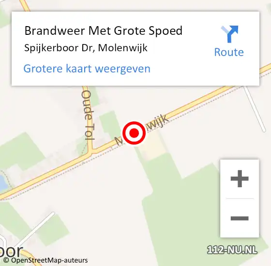 Locatie op kaart van de 112 melding: Brandweer Met Grote Spoed Naar Spijkerboor Dr, Molenwijk op 30 juni 2017 09:51