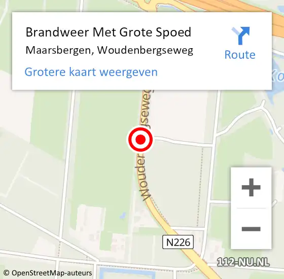 Locatie op kaart van de 112 melding: Brandweer Met Grote Spoed Naar Maarsbergen, Woudenbergseweg op 30 juni 2017 09:55