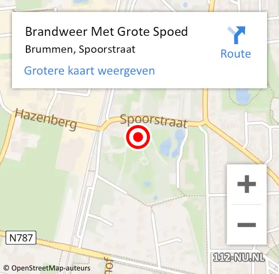 Locatie op kaart van de 112 melding: Brandweer Met Grote Spoed Naar Brummen, Spoorstraat op 30 juni 2017 10:00