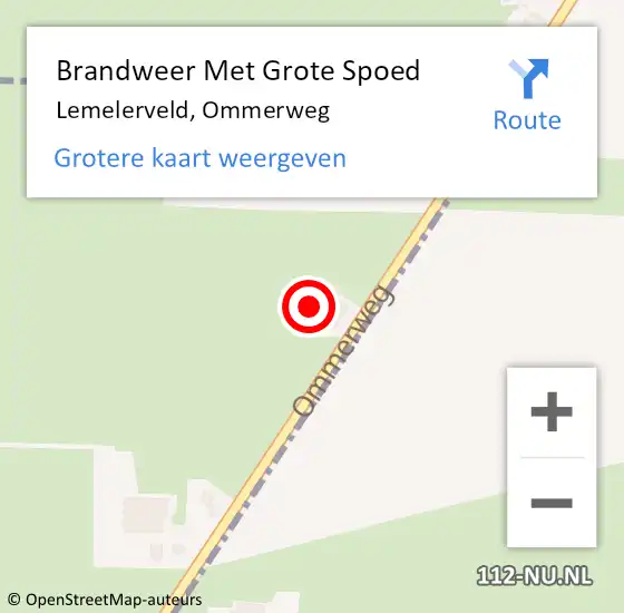 Locatie op kaart van de 112 melding: Brandweer Met Grote Spoed Naar Lemelerveld, Ommerweg op 30 juni 2017 11:19