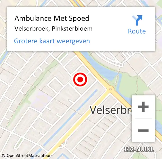 Locatie op kaart van de 112 melding: Ambulance Met Spoed Naar Velserbroek, Pinksterbloem op 30 juni 2017 11:24