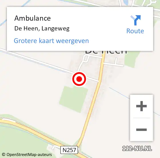 Locatie op kaart van de 112 melding: Ambulance De Heen, Langeweg op 30 juni 2017 11:51