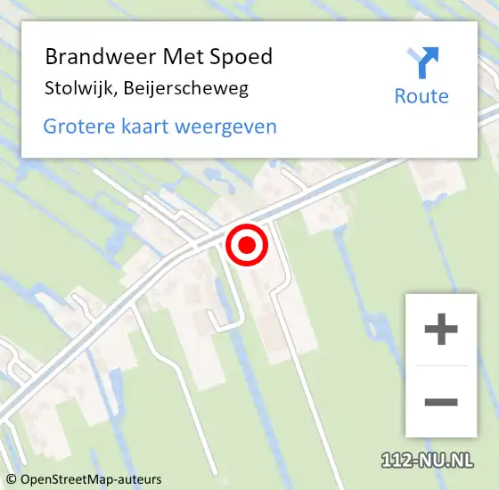 Locatie op kaart van de 112 melding: Brandweer Met Spoed Naar Stolwijk, Beijerscheweg op 30 juni 2017 11:53