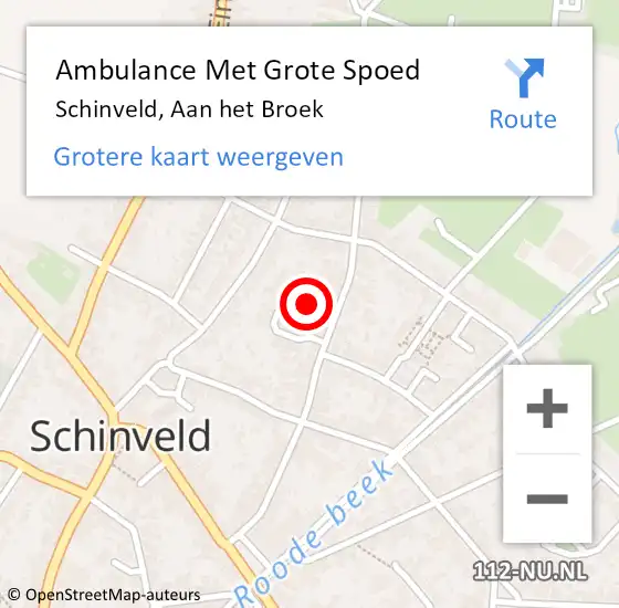 Locatie op kaart van de 112 melding: Ambulance Met Grote Spoed Naar Schinveld, Aan het Broek op 25 januari 2014 14:22