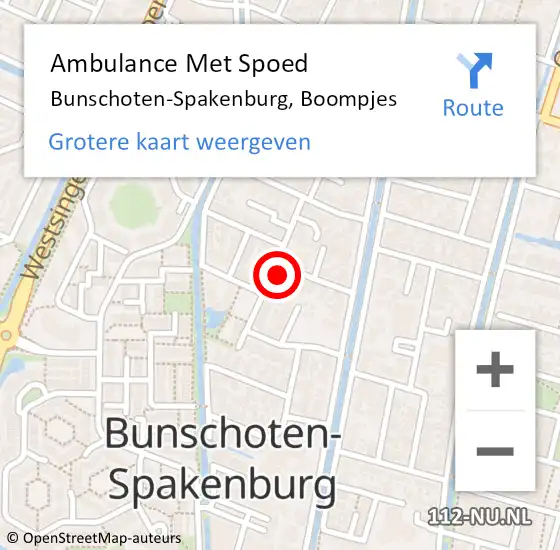 Locatie op kaart van de 112 melding: Ambulance Met Spoed Naar Bunschoten-Spakenburg, Boompjes op 30 juni 2017 12:54