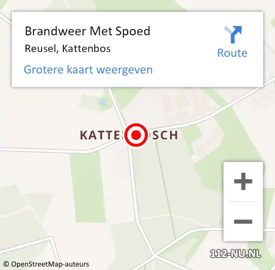 Locatie op kaart van de 112 melding: Brandweer Met Spoed Naar Reusel, Kattenbos op 30 juni 2017 12:58