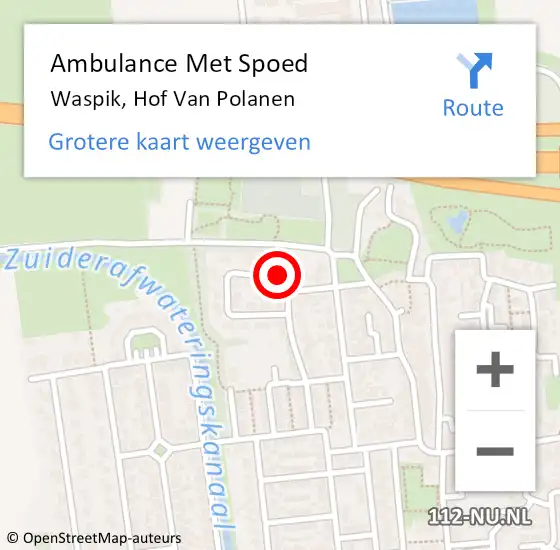 Locatie op kaart van de 112 melding: Ambulance Met Spoed Naar Waspik, Hof Van Polanen op 30 juni 2017 13:30