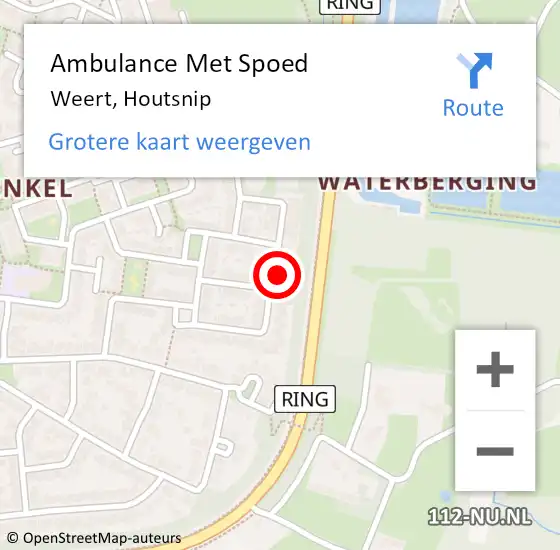 Locatie op kaart van de 112 melding: Ambulance Met Spoed Naar Weert, Houtsnip op 30 juni 2017 13:43