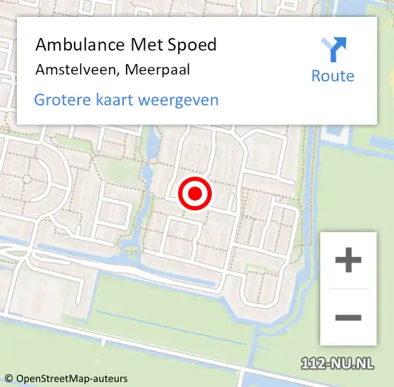 Locatie op kaart van de 112 melding: Ambulance Met Spoed Naar Amstelveen, Meerpaal op 30 juni 2017 14:00