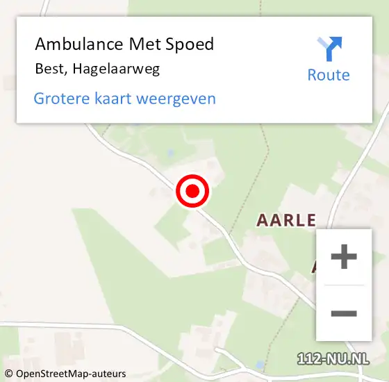 Locatie op kaart van de 112 melding: Ambulance Met Spoed Naar Best, Hagelaarweg op 30 juni 2017 14:44