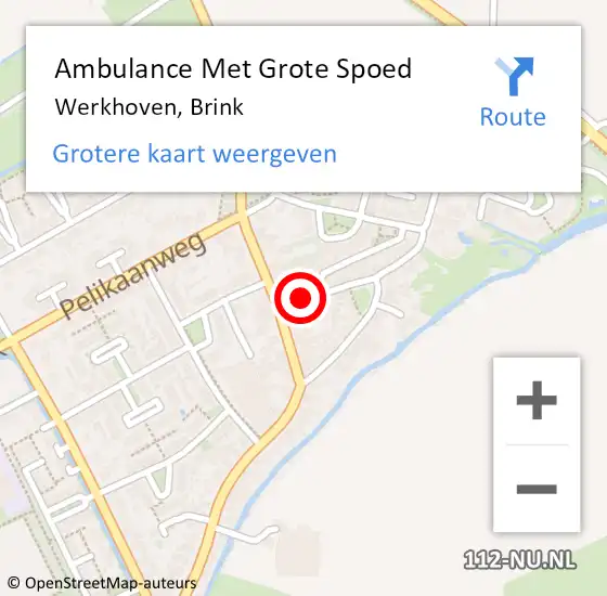 Locatie op kaart van de 112 melding: Ambulance Met Grote Spoed Naar Werkhoven, Brink op 30 juni 2017 14:45