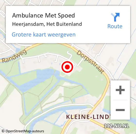 Locatie op kaart van de 112 melding: Ambulance Met Spoed Naar Heerjansdam, Het Buitenland op 30 juni 2017 14:52