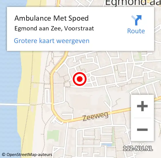 Locatie op kaart van de 112 melding: Ambulance Met Spoed Naar Egmond aan Zee, Voorstraat op 30 juni 2017 16:04