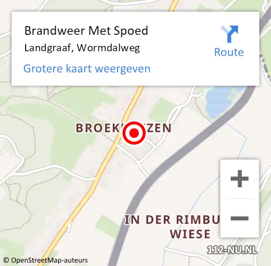 Locatie op kaart van de 112 melding: Brandweer Met Spoed Naar Landgraaf, Wormdalweg op 30 juni 2017 16:33