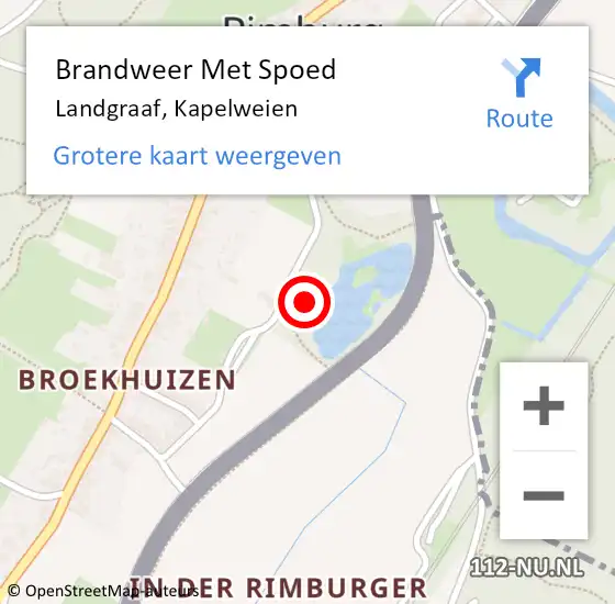 Locatie op kaart van de 112 melding: Brandweer Met Spoed Naar Landgraaf, Kapelweien op 30 juni 2017 16:42