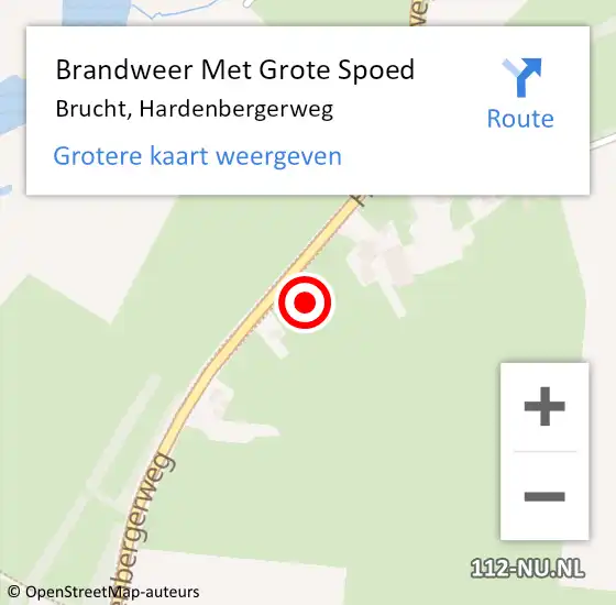 Locatie op kaart van de 112 melding: Brandweer Met Grote Spoed Naar Brucht, Hardenbergerweg op 30 juni 2017 17:42