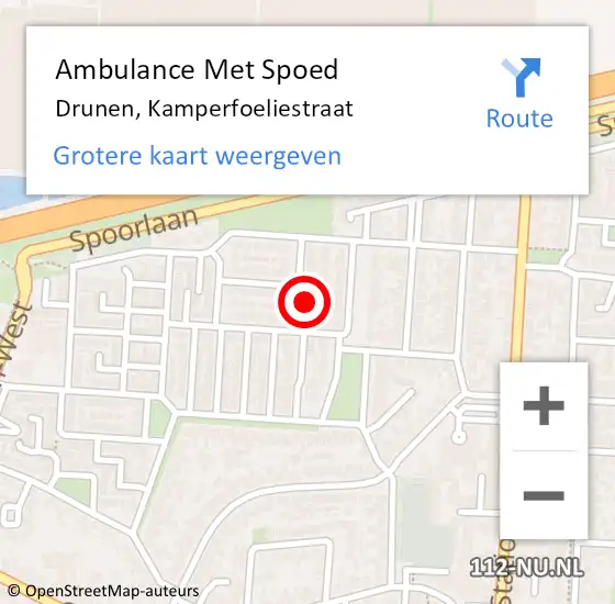 Locatie op kaart van de 112 melding: Ambulance Met Spoed Naar Drunen, Kamperfoeliestraat op 30 juni 2017 18:12