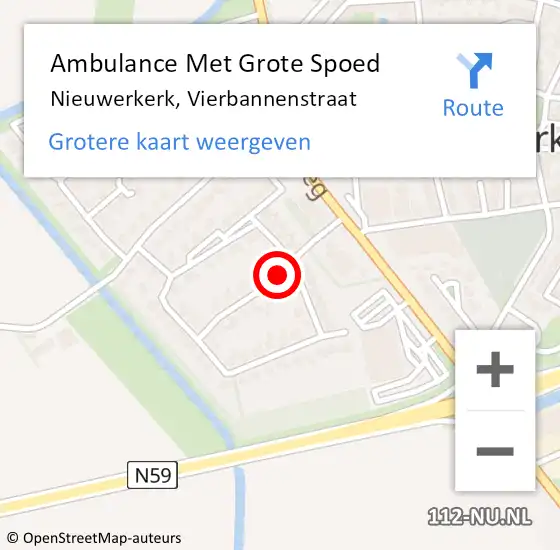 Locatie op kaart van de 112 melding: Ambulance Met Grote Spoed Naar Nieuwerkerk, Vierbannenstraat op 30 juni 2017 20:13