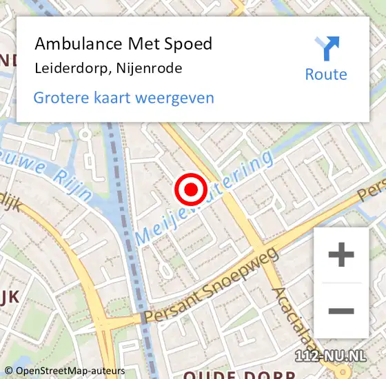 Locatie op kaart van de 112 melding: Ambulance Met Spoed Naar Leiderdorp, Nijenrode op 30 juni 2017 21:20