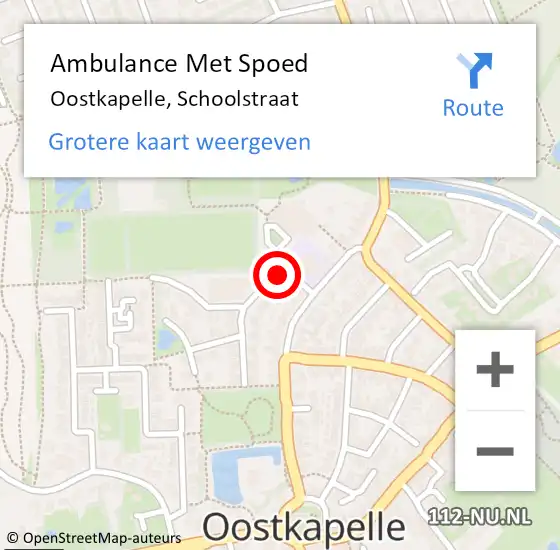 Locatie op kaart van de 112 melding: Ambulance Met Spoed Naar Oostkapelle, Schoolstraat op 30 juni 2017 23:39