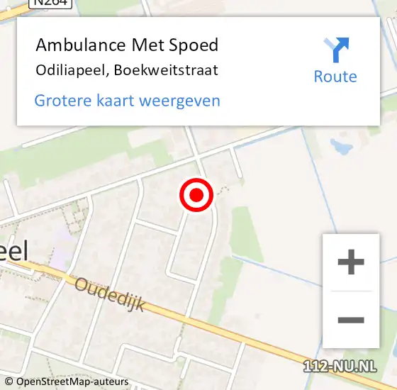 Locatie op kaart van de 112 melding: Ambulance Met Spoed Naar Odiliapeel, Boekweitstraat op 1 juli 2017 00:27