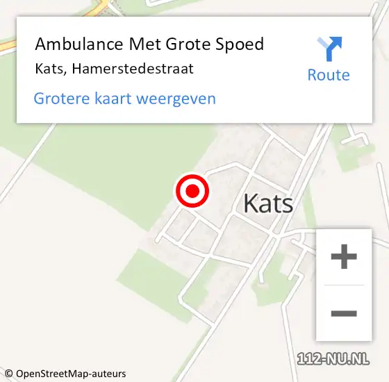 Locatie op kaart van de 112 melding: Ambulance Met Grote Spoed Naar Kats, Hamerstedestraat op 1 juli 2017 08:47