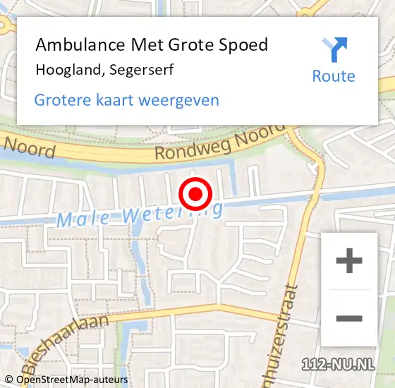 Locatie op kaart van de 112 melding: Ambulance Met Grote Spoed Naar Hoogland, Segerserf op 1 juli 2017 09:12