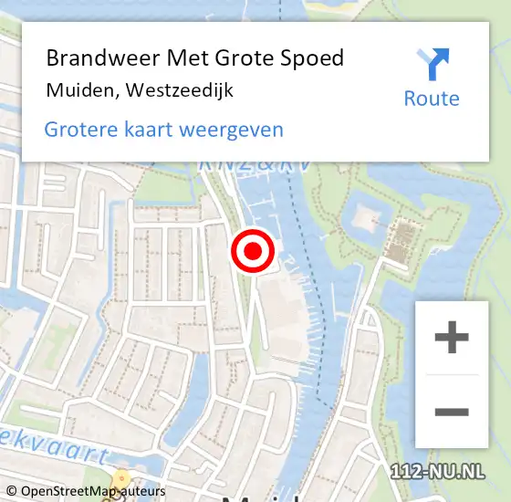 Locatie op kaart van de 112 melding: Brandweer Met Grote Spoed Naar Muiden, Westzeedijk op 1 juli 2017 09:18