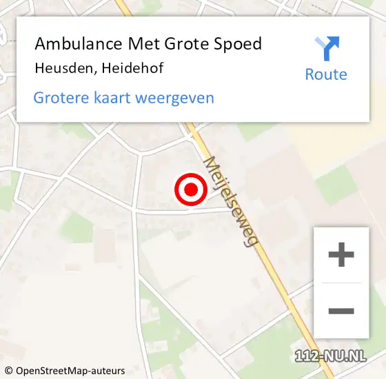 Locatie op kaart van de 112 melding: Ambulance Met Grote Spoed Naar Heusden, Heidehof op 1 juli 2017 09:22