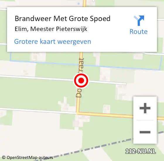 Locatie op kaart van de 112 melding: Brandweer Met Grote Spoed Naar Elim, Meester Pieterswijk op 25 januari 2014 16:09