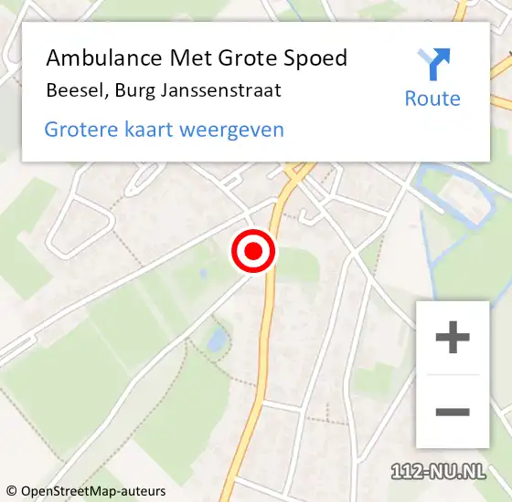 Locatie op kaart van de 112 melding: Ambulance Met Grote Spoed Naar Beesel, Burg Janssenstraat op 1 juli 2017 11:40