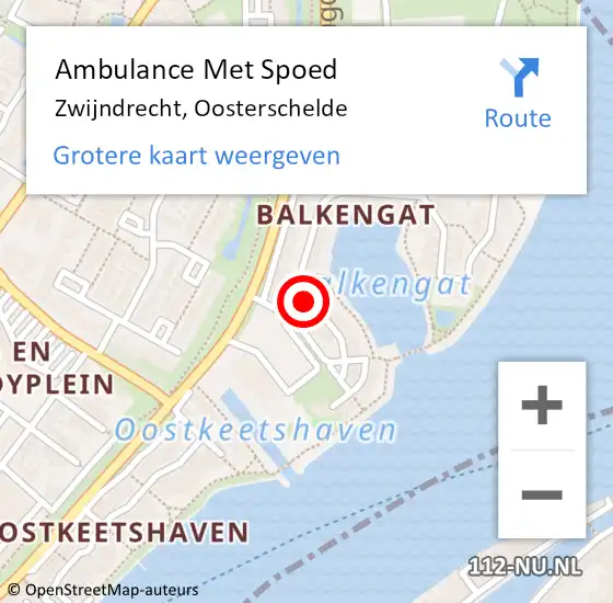 Locatie op kaart van de 112 melding: Ambulance Met Spoed Naar Zwijndrecht, Oosterschelde op 1 juli 2017 13:38