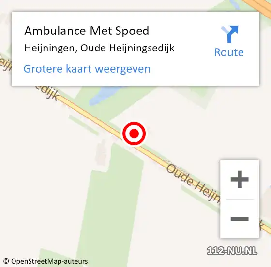 Locatie op kaart van de 112 melding: Ambulance Met Spoed Naar Heijningen, Oude Heijningsedijk op 1 juli 2017 14:03